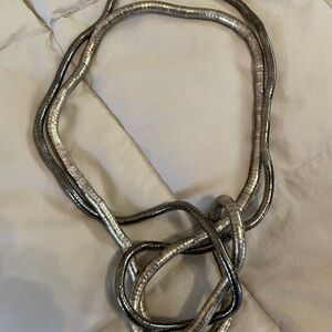 Silver Statement Necklace | Flexible Modern Chic Snake Chain